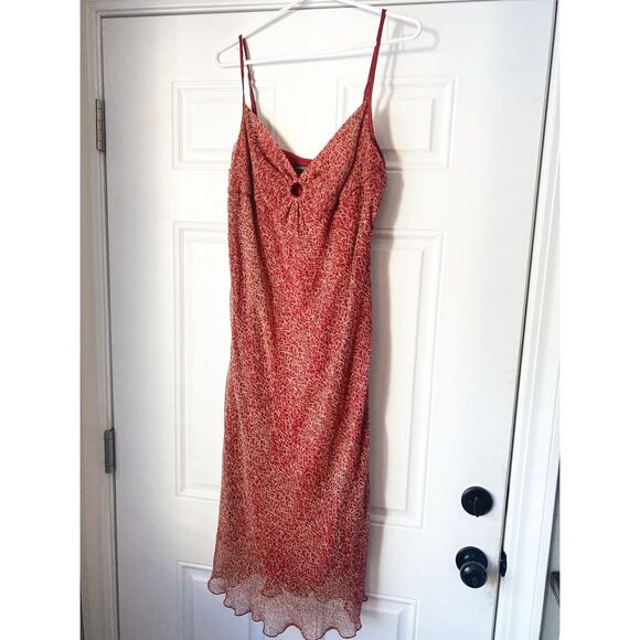 Y2K Red Silk Dress - Picture 1 of 7